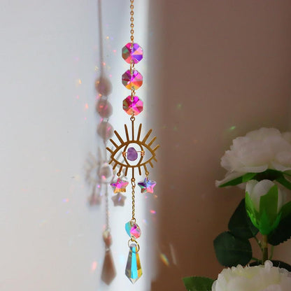 Hanging Sun Catcher Moon Light With Chain Pendant Ornaments  DAME BOHEME
