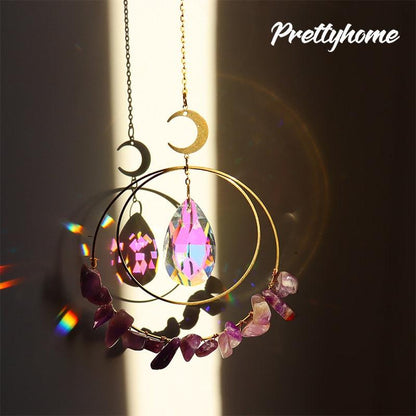 Hanging Sun Catcher Moon Light With Chain Pendant Ornaments  DAME BOHEME