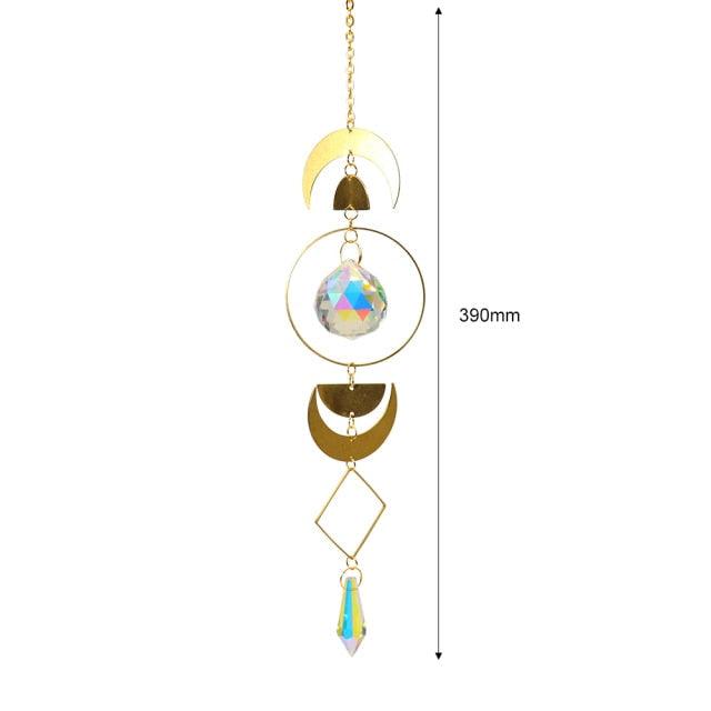 Hanging Sun Catcher Moon Light With Chain Pendant Ornaments  DAME BOHEME