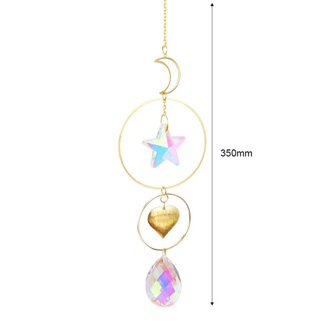 Hanging Sun Catcher Moon Light With Chain Pendant Ornaments  DAME BOHEME