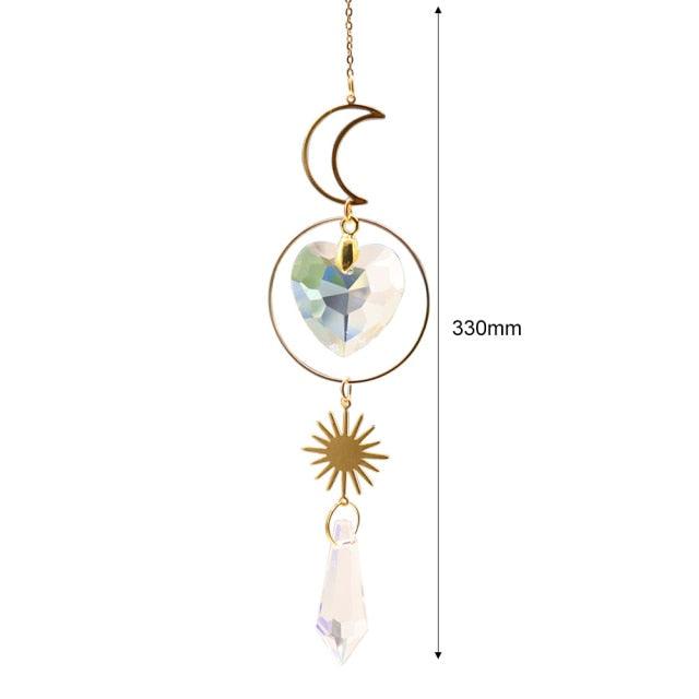 Hanging Sun Catcher Moon Light With Chain Pendant Ornaments  DAME BOHEME