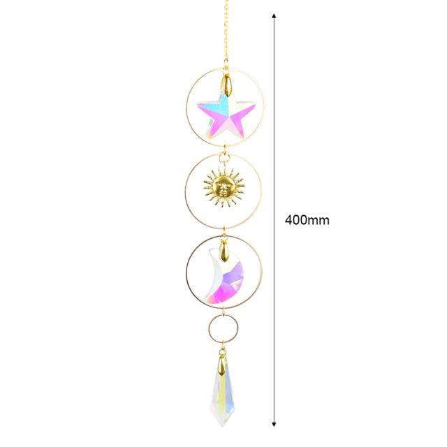 Hanging Sun Catcher Moon Light With Chain Pendant Ornaments  DAME BOHEME