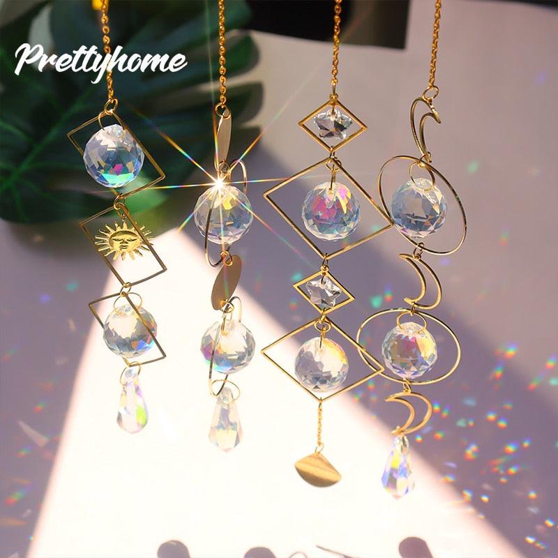 Hanging Sun Catcher Moon Light With Chain Pendant Ornaments  DAME BOHEME