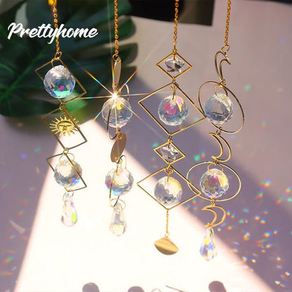 Hanging Sun Catcher Moon Light With Chain Pendant Ornaments  DAME BOHEME