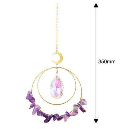 Hanging Sun Catcher Moon Light With Chain Pendant Ornaments  DAME BOHEME
