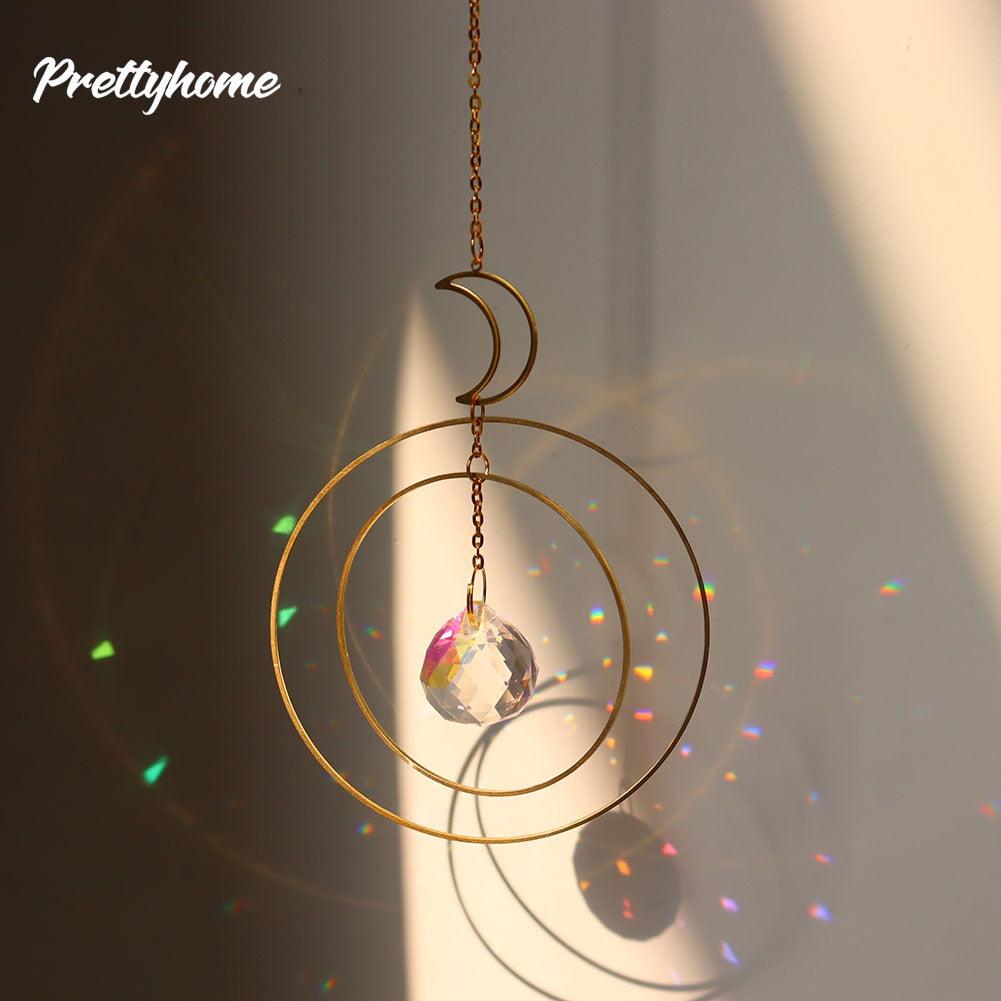 Hanging Sun Catcher Moon Light With Chain Pendant Ornaments  DAME BOHEME