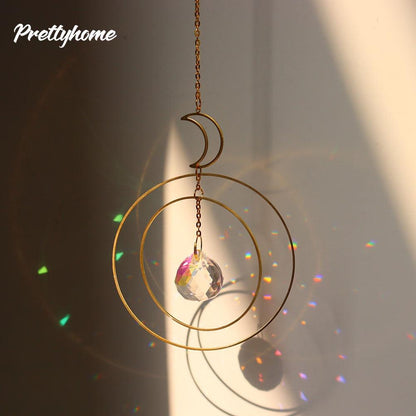 Hanging Sun Catcher Moon Light With Chain Pendant Ornaments  DAME BOHEME
