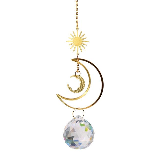 Hanging Sun Catcher Moon Light With Chain Pendant Ornaments  DAME BOHEME