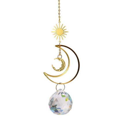 Hanging Sun Catcher Moon Light With Chain Pendant Ornaments  DAME BOHEME