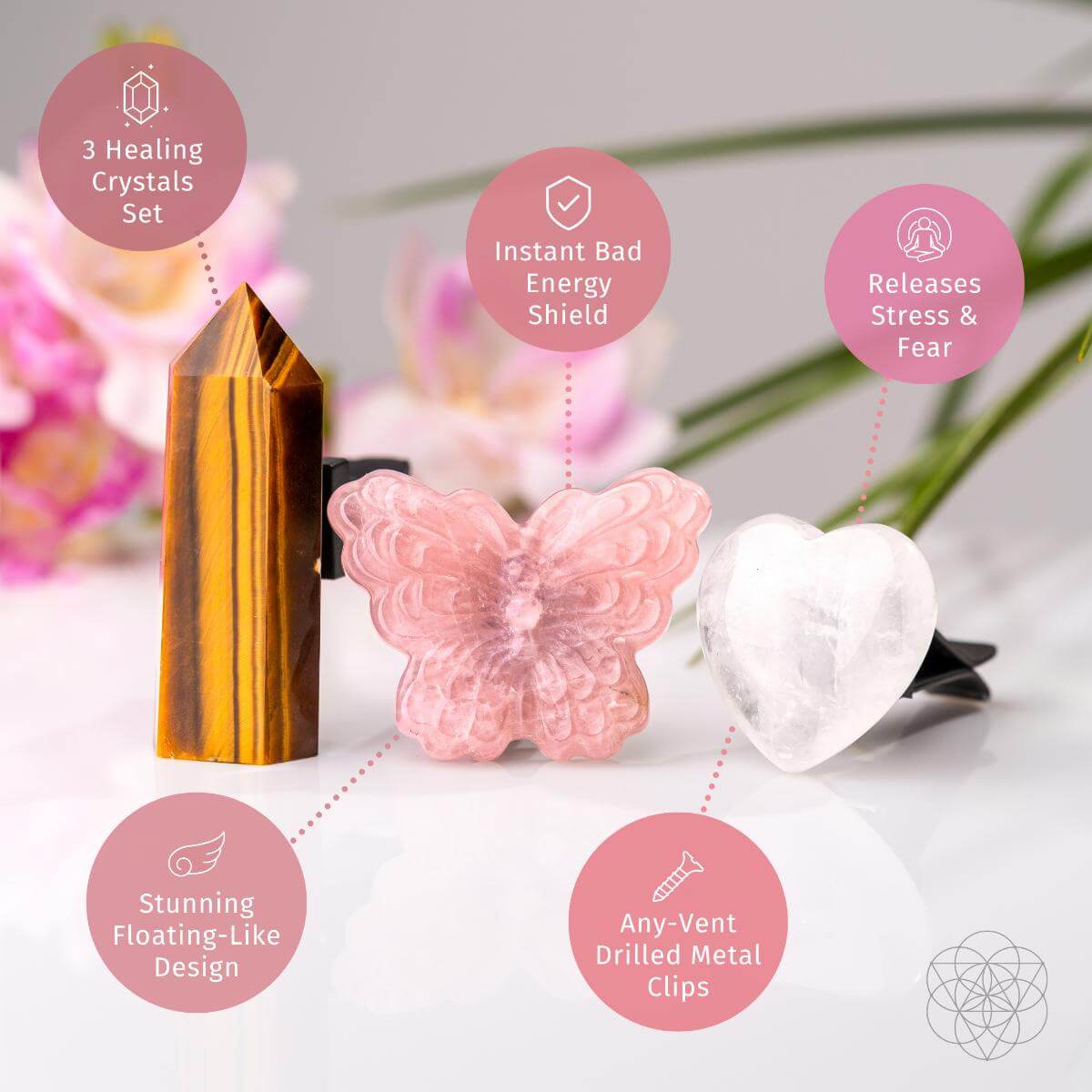 Healing Butterfly – Crystal Car Kit of Safety  DAME BOHEME