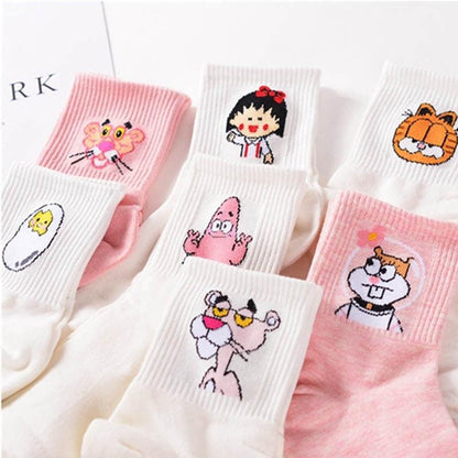High Quality Cute Elegant Lovely Kawaii Cartoon Sweet Cotton Women Socks Animals Character Casual Short Socks For Men And Women  DAME BOHEME