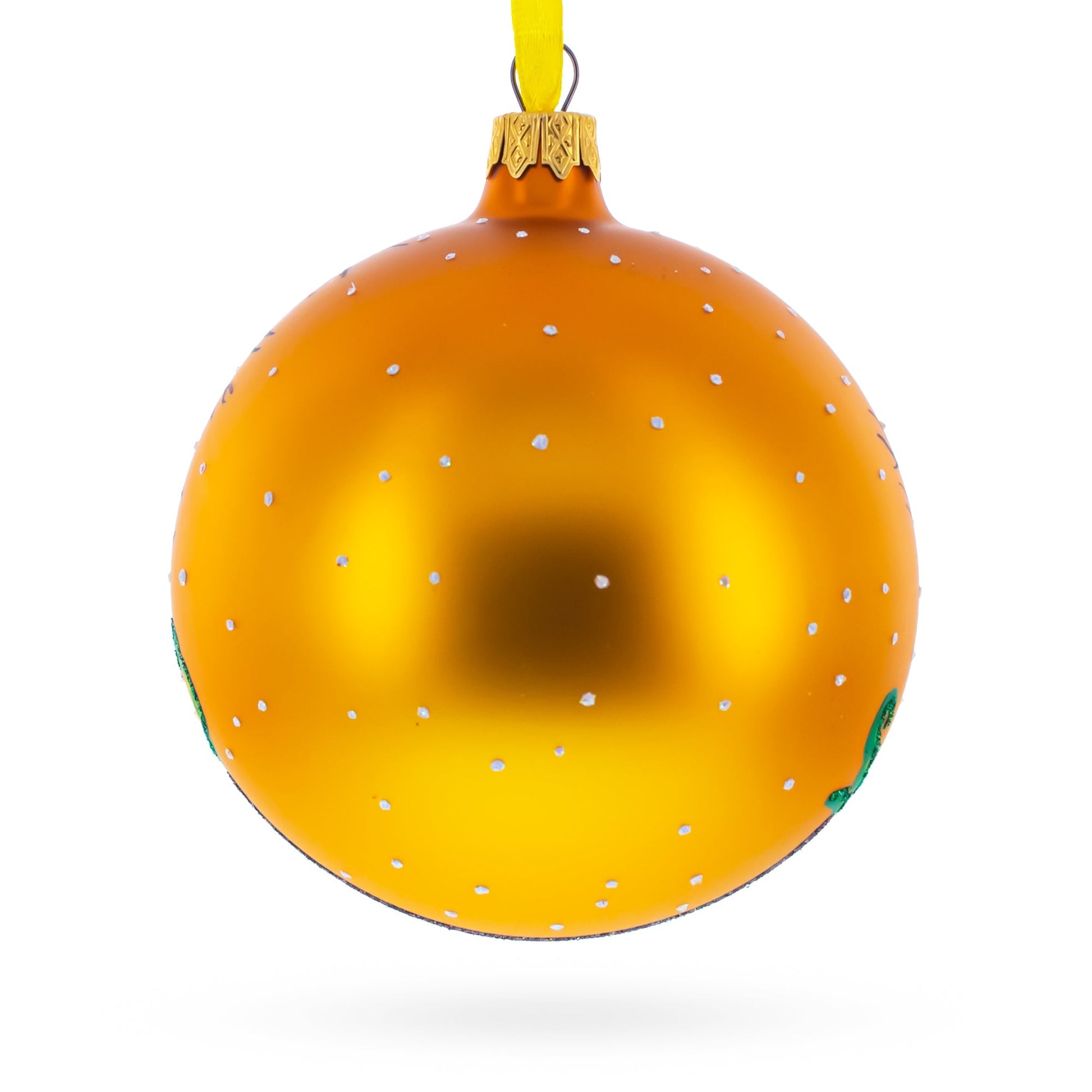 Enchanting Witch Riding Pumpkin Glass Ball Halloween Ornament 4 Inches  DAME BOHEME