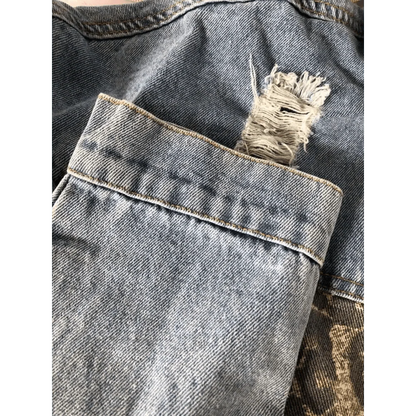 Leopard Print Inserts Denim Jacket  DAME BOHEME