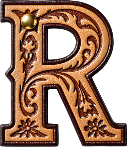 Monogrammed Initial Western Leather Look Saddle Longhorn Cowboy Cowgirl Kitchen Dish Towels Made in America  DAME BOHEME