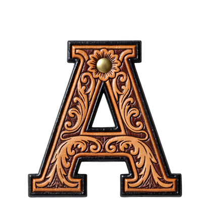 Monogrammed Initial Western Leather Look Saddle Longhorn Cowboy Cowgirl Kitchen Dish Towels Made in America  DAME BOHEME
