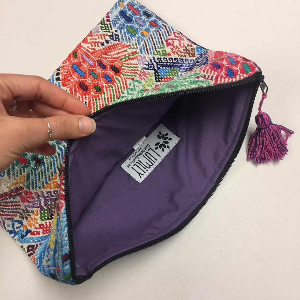 Maya Up-cycled Huipil Cosmetic One-of-a-Kind Bag (2XL) - Guatemala  DAME BOHEME