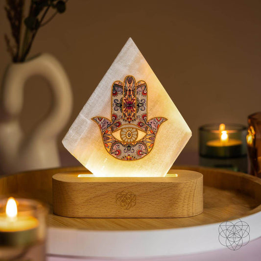My Aura Spa - Mood Lamp of Rejuvenation - Crystal Hamsa Hand  DAME BOHEME