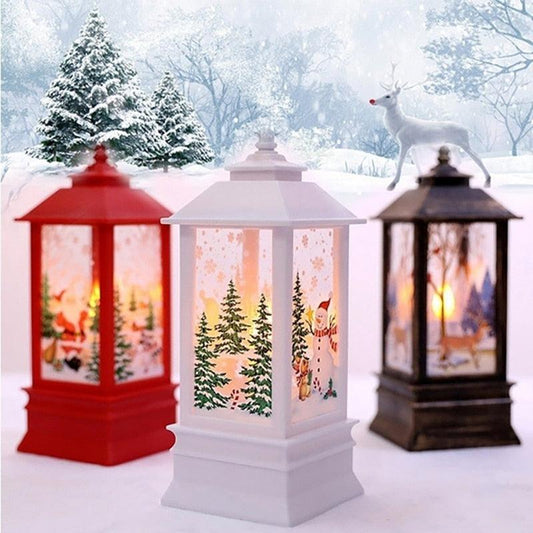 New Christmas Lantern Old Man Snowman Christmas Tabletop Lanterns Vintage Outdoor Candle Lantern Decorative with LED Light LED Candle Light for Christmas Decoration Retro Hanging Candle Holder Christmas Tree Decoration Christmas Gift Home Decoration  DAME BOHEME