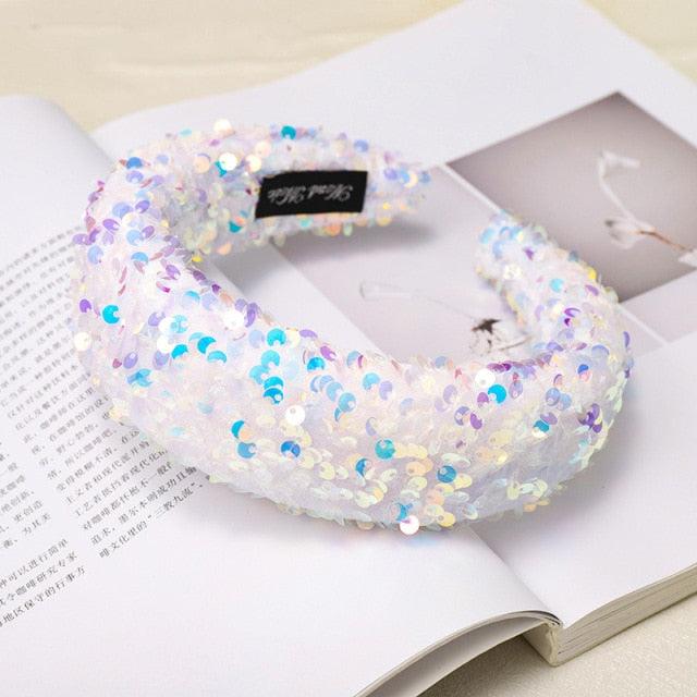 Sparkly Sequins Sponge Headbands Mermaid Knot Tie Head Bands for Women Daily Party Crown Turban Gorgeous Hair Accessories For Women  DAME BOHEME