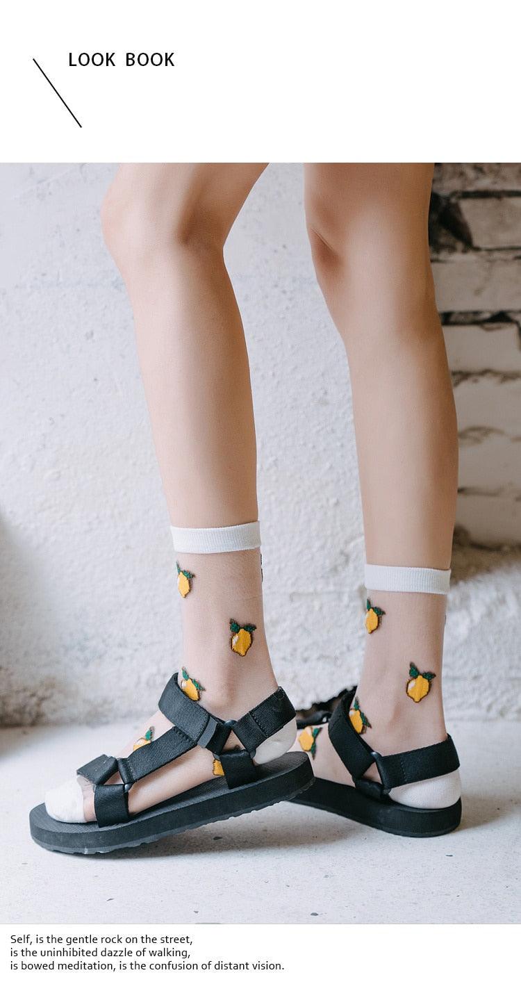 Summer Socks For Women Cartoon Fruits  DAME BOHEME
