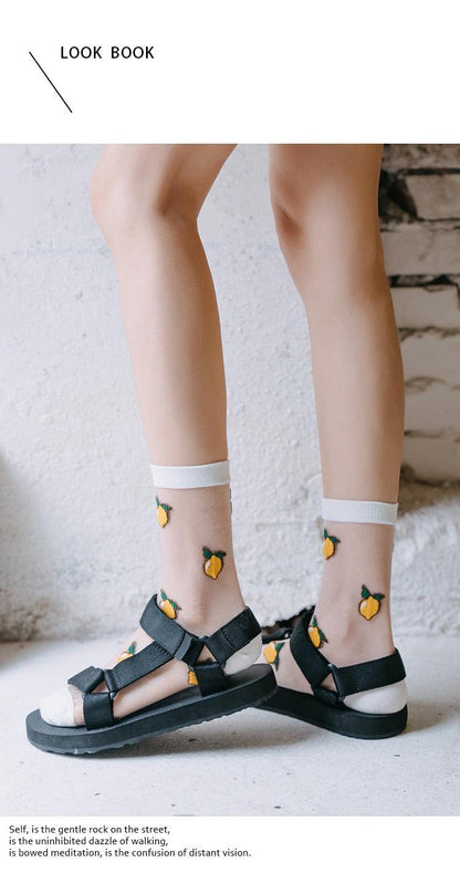 Summer Socks For Women Cartoon Fruits  DAME BOHEME