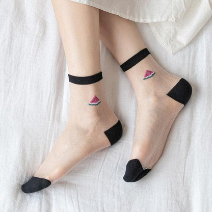 Summer Socks For Women Cartoon Fruits  DAME BOHEME