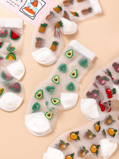 Summer Socks For Women Cartoon Fruits  DAME BOHEME