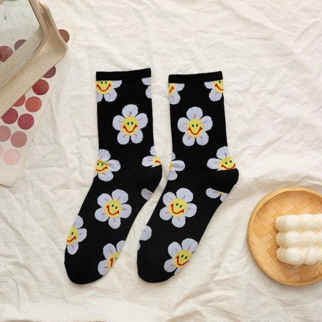 New Style Cartoon Flower Women Socks Kawaii Socks Breathable Spring Autumn Casual Socks Beautiful Girls Socks For Women  DAME BOHEME