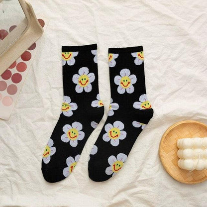 New Style Cartoon Flower Women Socks Kawaii Socks Breathable Spring Autumn Casual Socks Beautiful Girls Socks For Women  DAME BOHEME