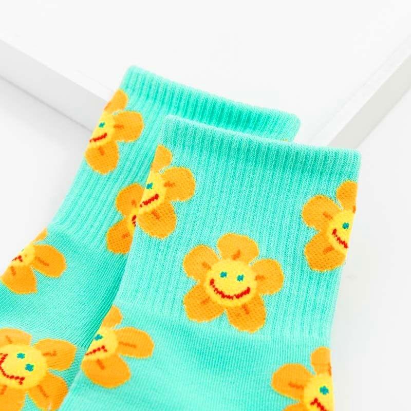 New Style Cartoon Flower Women Socks Kawaii Socks Breathable Spring Autumn Casual Socks Beautiful Girls Socks For Women  DAME BOHEME