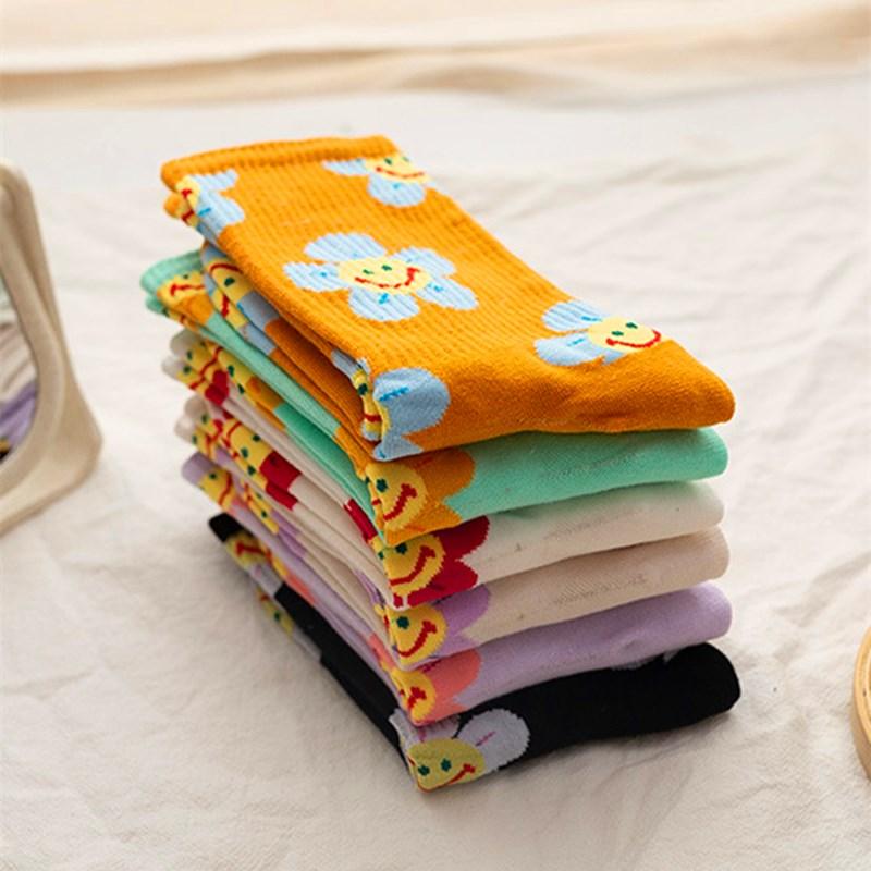 New Style Cartoon Flower Women Socks Kawaii Socks Breathable Spring Autumn Casual Socks Beautiful Girls Socks For Women  DAME BOHEME