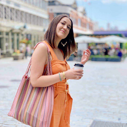 Poppy Woven Striped Tote | Hammock Bag - Mexico  DAME BOHEME