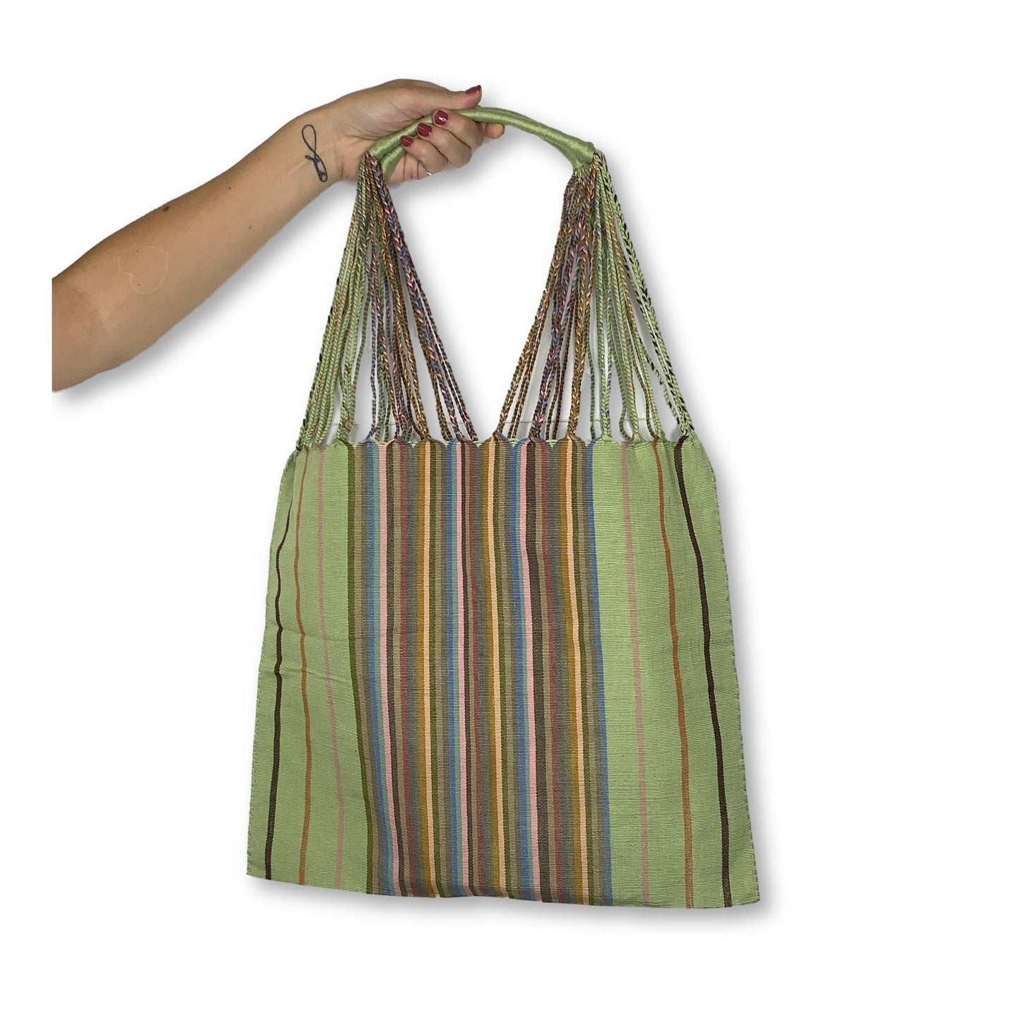 Poppy Woven Striped Tote | Hammock Bag - Mexico  DAME BOHEME
