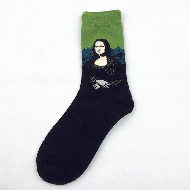 Classic Autumn Winter Retro Personality Art Van Gogh Mural World Famous Oil Painting Female Sock For Men And Women  DAME BOHEME