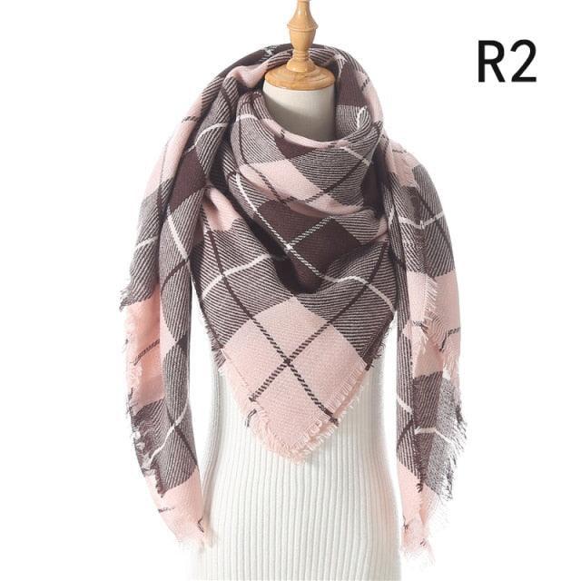 Plaid Pattern Triangle Scarves for Women  DAME BOHEME