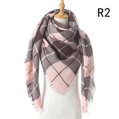 Plaid Pattern Triangle Scarves for Women  DAME BOHEME