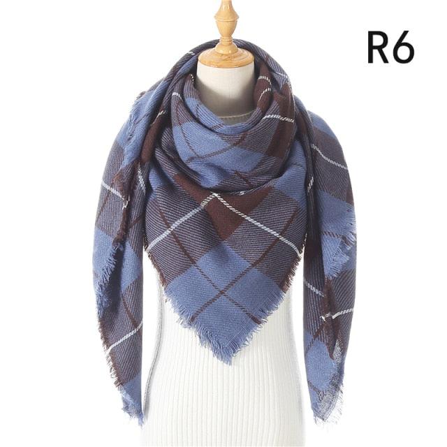 Plaid Pattern Triangle Scarves for Women  DAME BOHEME