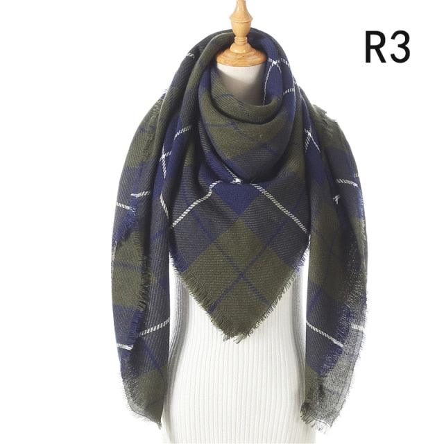 Plaid Pattern Triangle Scarves for Women  DAME BOHEME
