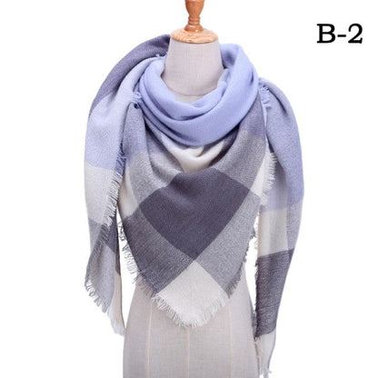 Plaid Pattern Triangle Scarves for Women  DAME BOHEME