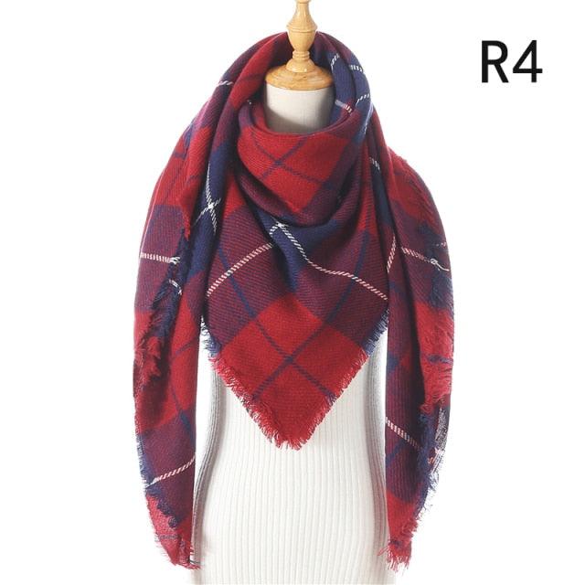 Plaid Pattern Triangle Scarves for Women  DAME BOHEME