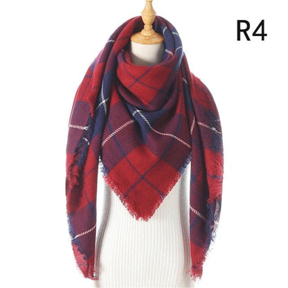 Plaid Pattern Triangle Scarves for Women  DAME BOHEME