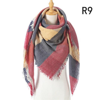 Plaid Pattern Triangle Scarves for Women  DAME BOHEME
