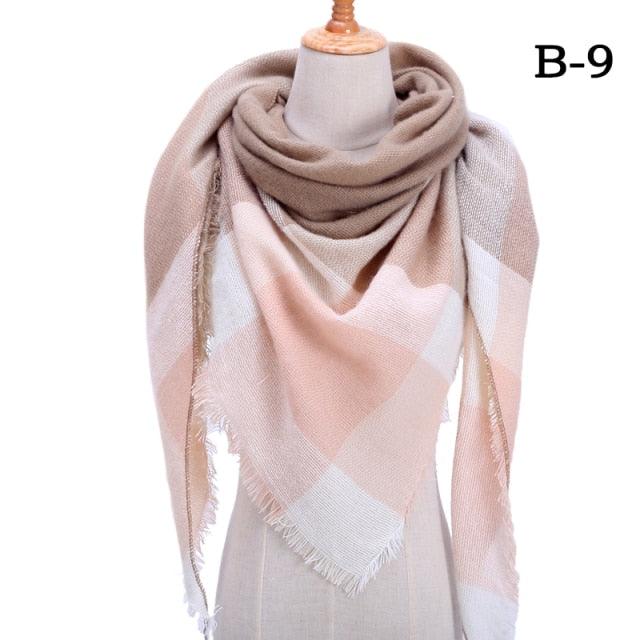 Plaid Pattern Triangle Scarves for Women  DAME BOHEME