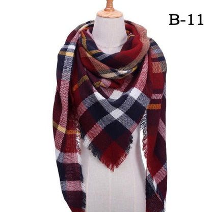 Plaid Pattern Triangle Scarves for Women  DAME BOHEME