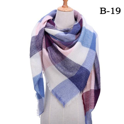 Plaid Pattern Triangle Scarves for Women  DAME BOHEME