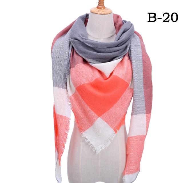 Plaid Pattern Triangle Scarves for Women  DAME BOHEME