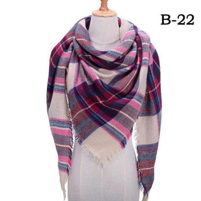 Plaid Pattern Triangle Scarves for Women  DAME BOHEME