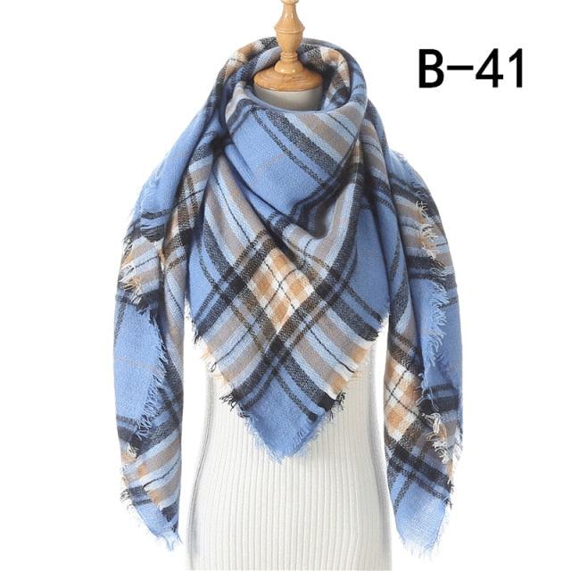 Plaid Pattern Triangle Scarves for Women  DAME BOHEME