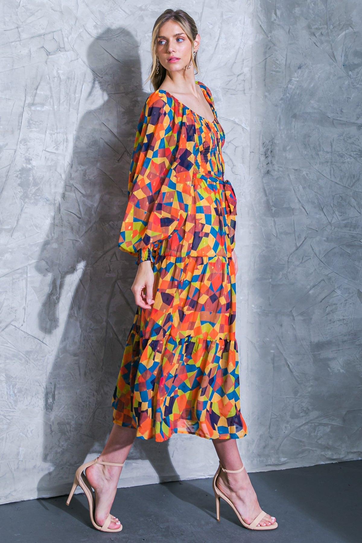 NOTHING WAS THE SAME Woven Smocked Midi Dress  DAME BOHEME