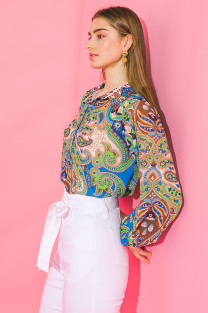 IN A GOOD PLACE WOVEN TOP  DAME BOHEME
